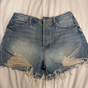 MOTHER Blue Jean Shorts High-Waisted
